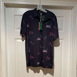 Travis Mathew Dark Blue Polo with Americana Design